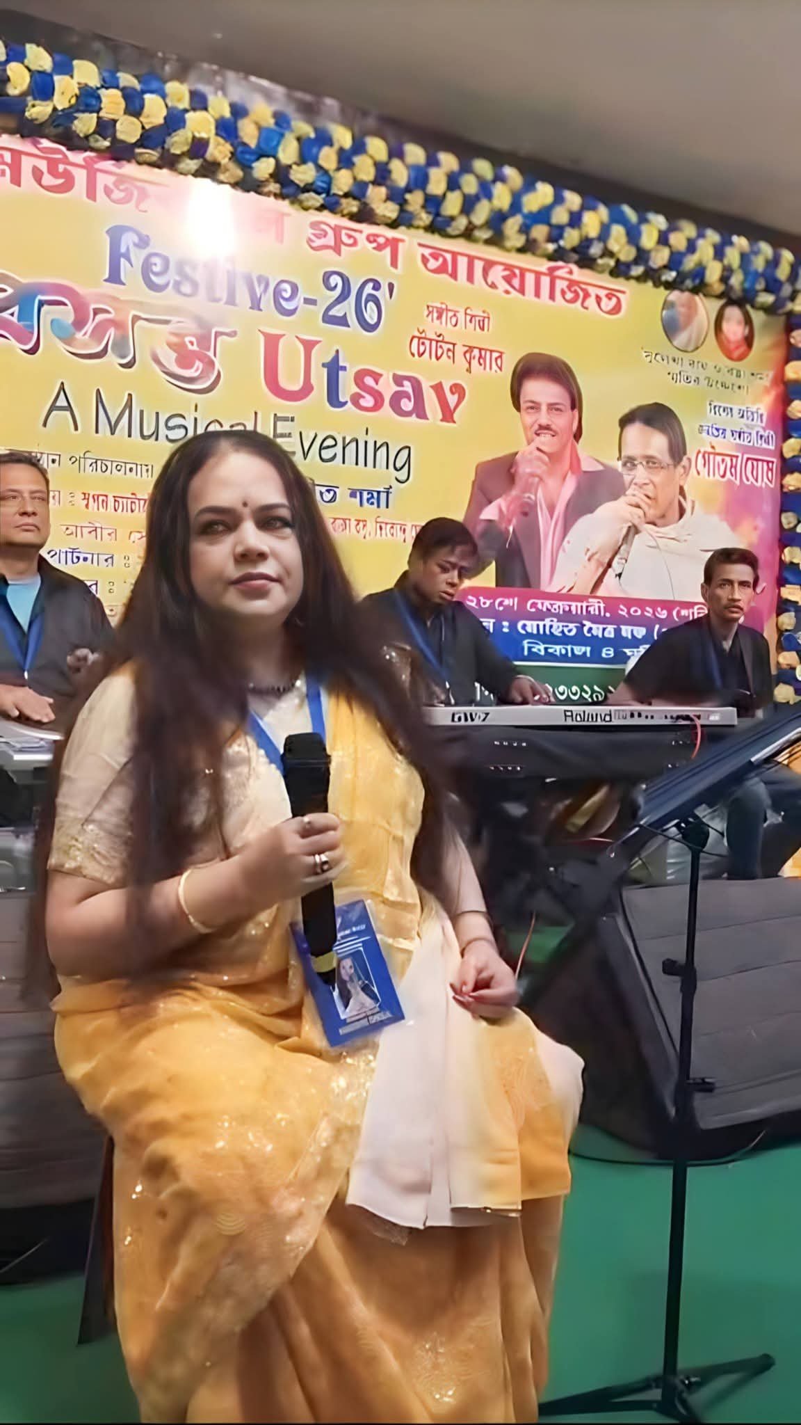 Banasri Ghoshal singing at the Festive-26 Basanta Utsav musical evening