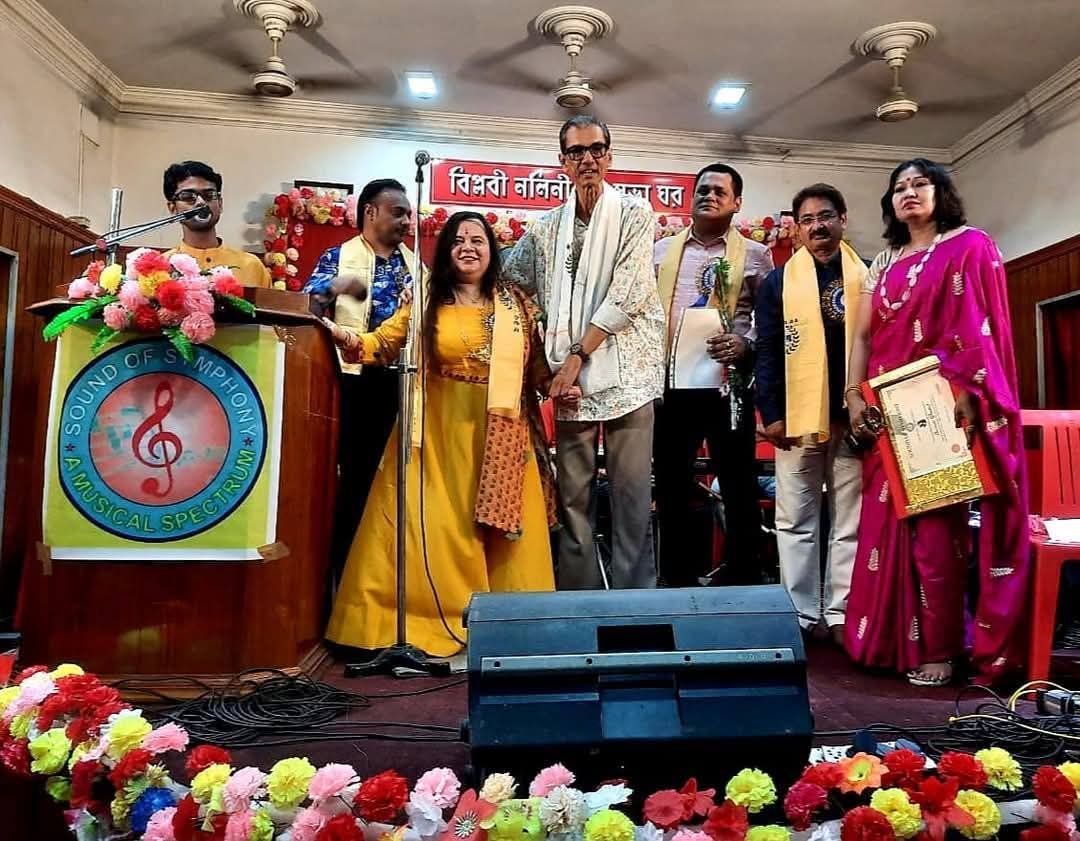 Banasri Ghoshal on stage at a Sound of Symphony programme